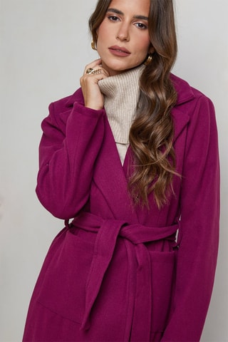 Manteau cape droit - Violet