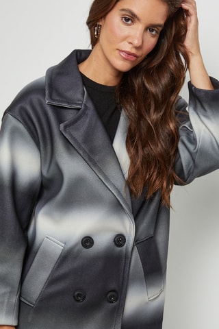 Manteau loose - Blanc, gris et noir