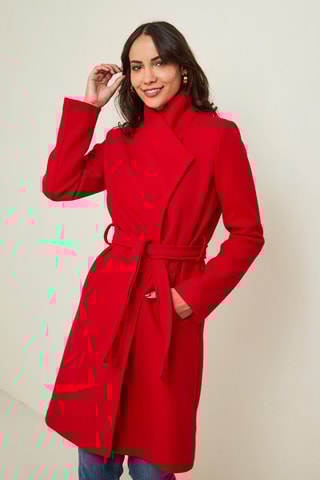 Manteau droit - Rouge