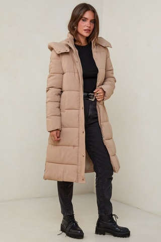 Doudoune longue droite - Camel