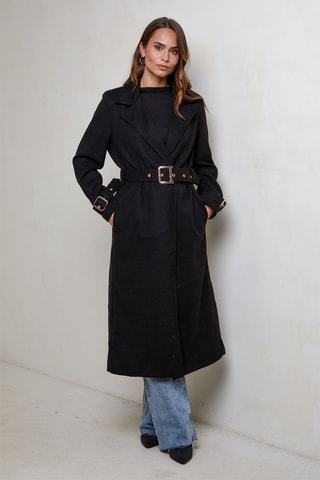 Manteau droit - Noir