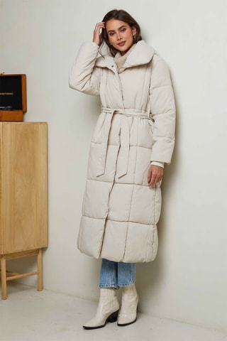 Doudoune longue droite - Écru