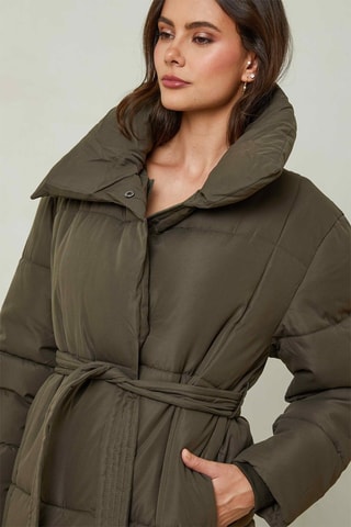 Doudoune longue droite - Kaki