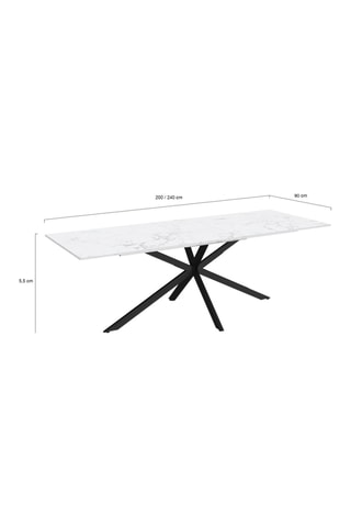 Table à manger extensible Glam - 160/200 x 77 x 90 cm