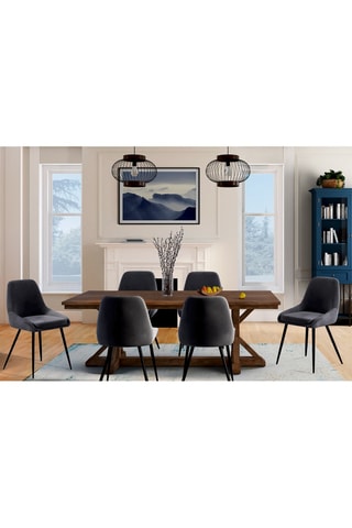 6 sillas Olivia - 47,5 x 79 x 54 cm - Tapizado de terciopelo