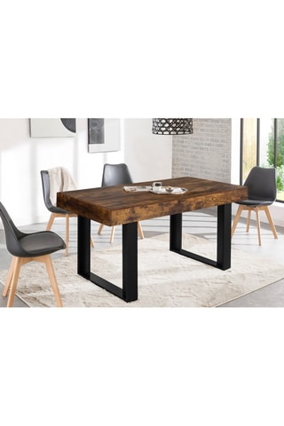 Mesa Brixton - Imitación madera y negro