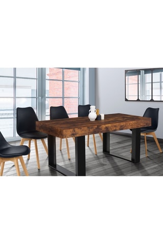 Mesa Brixton - Imitación madera y negro