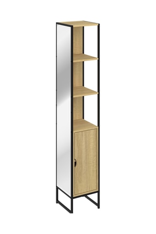 Columna de cuarto de baño de 1 puerta con espejo - 30 x 30 x 170 cm