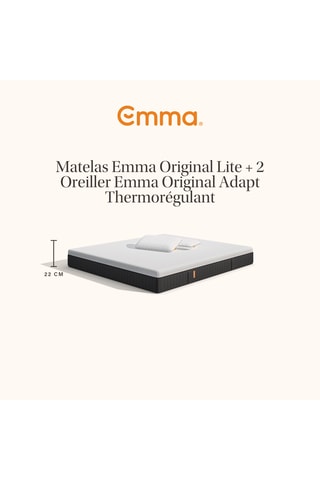 Matelas Original Lite et 2 oreillers Original Adapt Thermorégulant Emma
