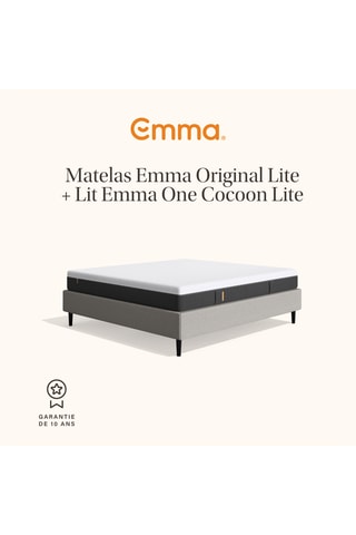 Matelas Original Lite, lit One Cocoon Lite et 2 oreillers Original Confort Thermorégulant Emma