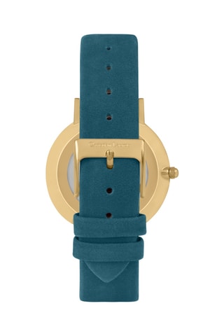 Reloj de cuarzo de piel Picnic - Azul pato y dorado