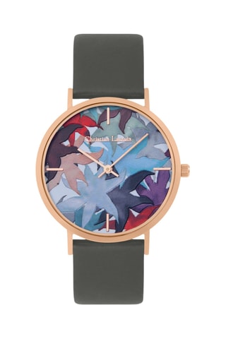 Reloj de cuarzo de piel Iris Des Marais - Caqui y rosa dorado