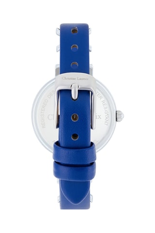 Reloj de cuarzo de piel - Azul rey y negro