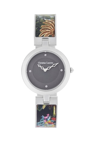 Reloj de cuarzo de acero y lacado - Antracita y plateado