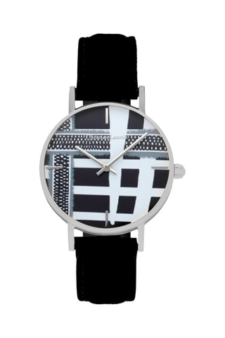 Reloj de cuarzo de piel - Negro