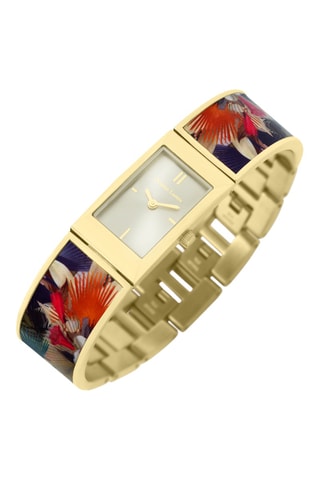 Reloj de cuarzo de acero L’oiseau Fleur - Dorado y blanco