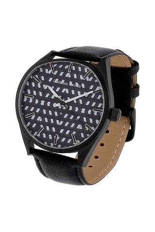 Reloj de cuarzo de piel Miyota 2035 - Negro - Christian Lacroix