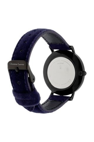 Reloj de cuarzo de piel - Azul y negro