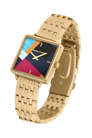 Reloj de cuarzo de acero Mosaic freak - Dorado y negro