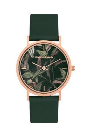 Reloj de cuarzo de poliuretano y chapado en ion de oro rosa Atlantis