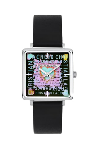 Reloj de cuarzo de poliuretano I Love Lacroix - Negro y plateado