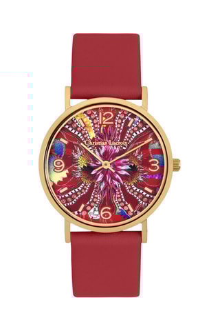 Reloj de cuarzo de poliuretano y chapado en ion de oro amarillo Ocean Bloom