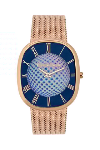 Reloj de cuarzo de acero y chapado en ion de oro rosa Cosmo Eden