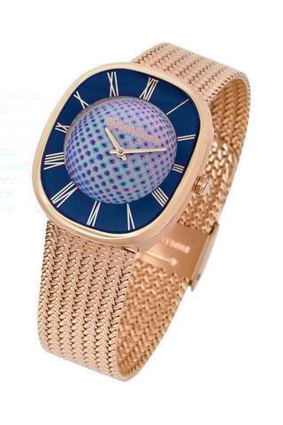 Reloj de cuarzo de acero y chapado en ion de oro rosa Cosmo Eden