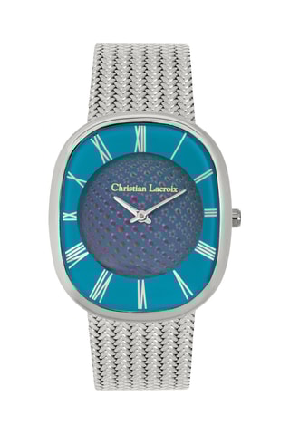 Reloj de cuarzo de acero Cosmo Eden - Plateado y azul pato