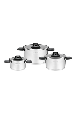 3 Roestvrijstalen Kookpotten - 16/ 20/ 24 cm