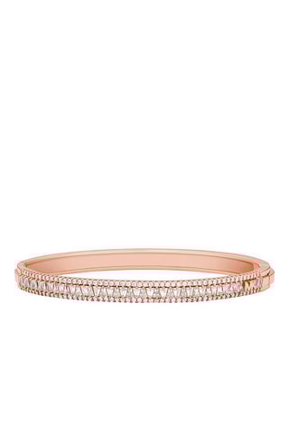 Bracciale bangle - Argento massiccio, oro rosa e zircone