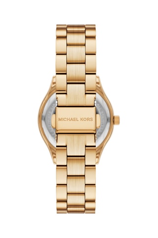 Cofanetto orologio al quarzo in acciaio, bracciale e orecchini 