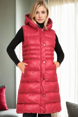 Bodywarmer met Capuchon - Rood