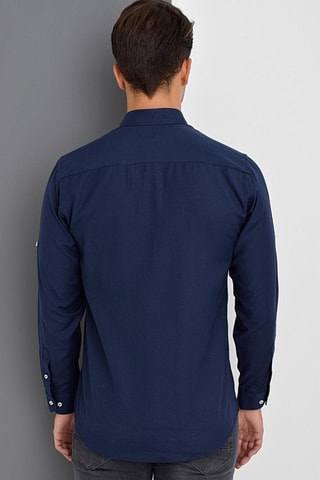 Overhemd - Wit, blauw en bruin