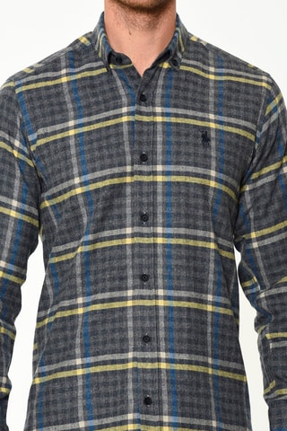 Overhemd - Blauw, geel en wit