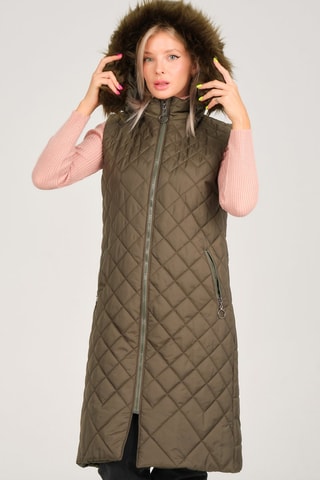 Gewatteerde Jas met Capuchon - Groen