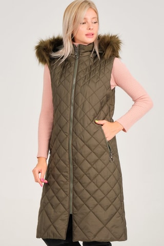 Gewatteerde Jas met Capuchon - Groen