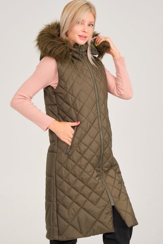 Gewatteerde Jas met Capuchon - Groen