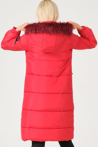 Gewatteerde Jas met Capuchon - Rood