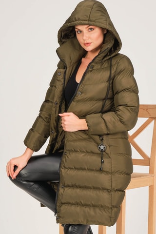 Lange Gewatteerde Jas - Groen