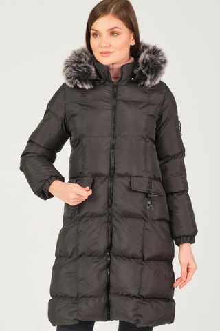 Gewatteerde Jas met Capuchon - Zwart