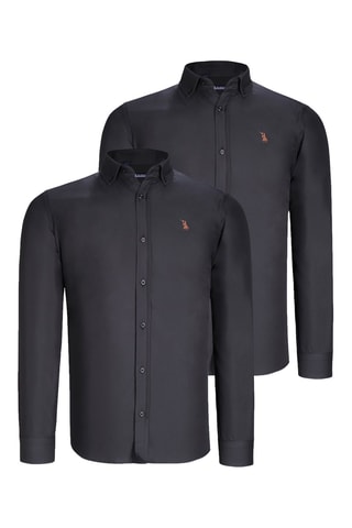 2 Overhemden - Zwart en bruin