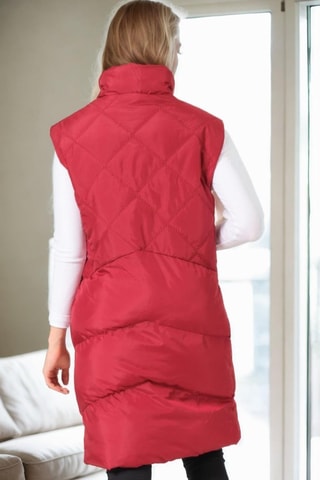 Lange Bodywarmer - Zwart en rood