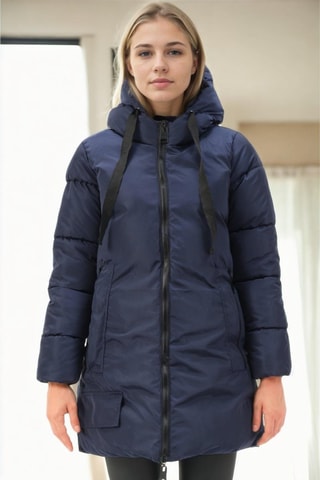 Gewatteerde Jas met Capuchon - Blauw