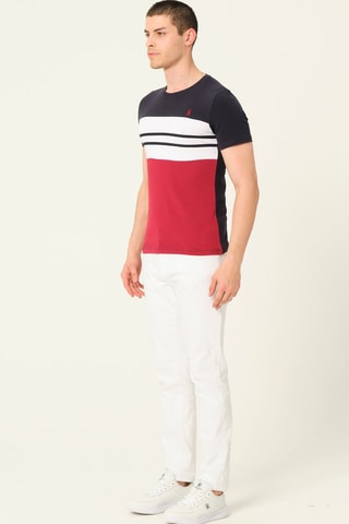 T-shirt - Wit, blauw en rood