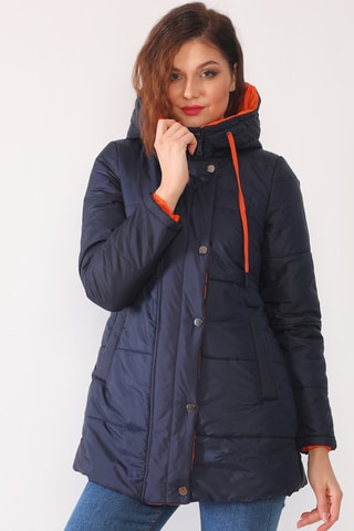 Lange Gewatteerde Jas - Blauw