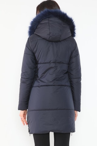 Lange Gewatteerde Jas - Blauw