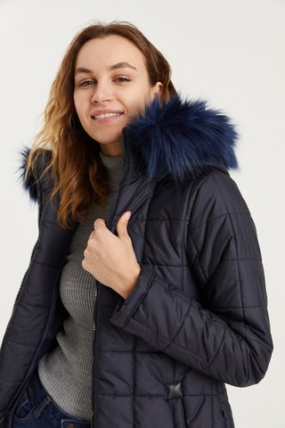 Gewatteerde Jas met Capuchon - Blauw