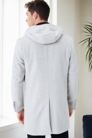 Manteau en laine à capuche - Gris