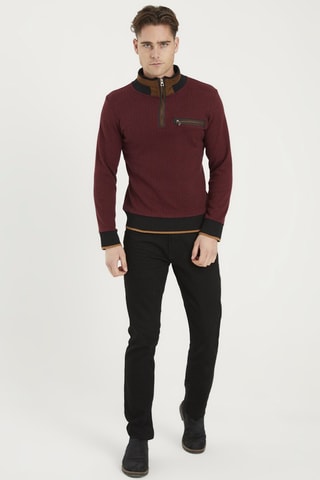 Sweater - Zwart, rood en grijs